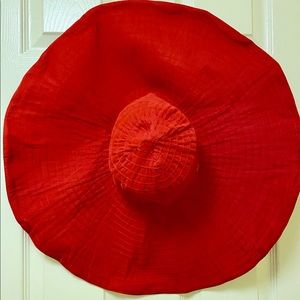 HUGE Scala sun hat, poppy red!